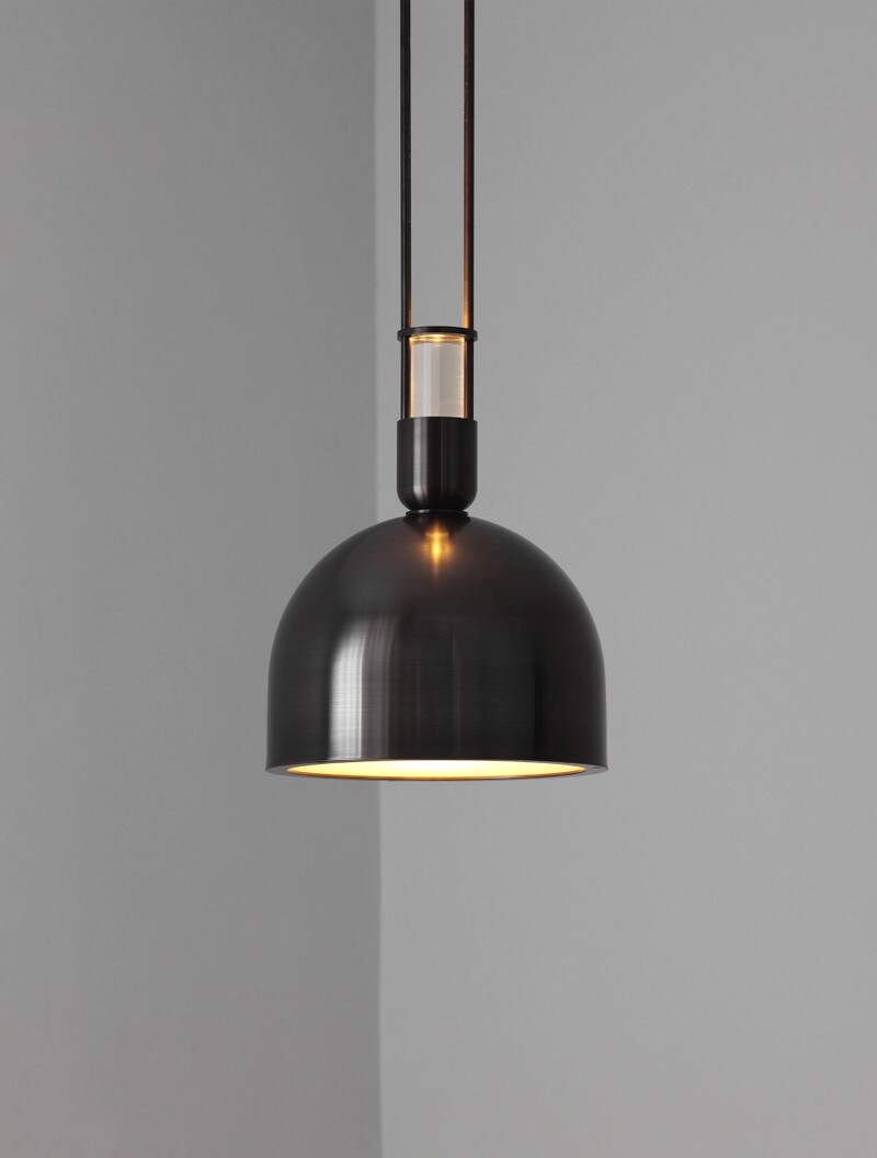 Aria 12" Pendant shown in Blackened Brass